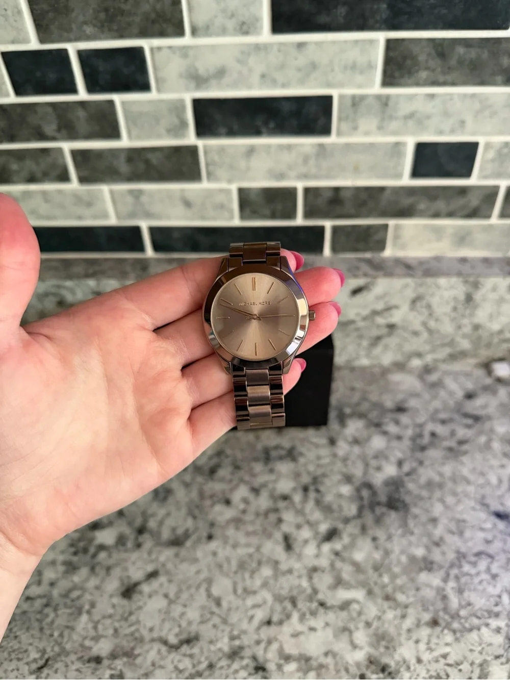 Michael Kors Rose Gold Tone Women's Bracelet Watch with Light Dial